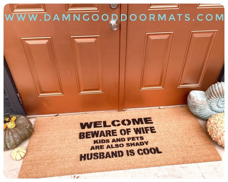 Husband is COOL™ Beware of Wife Funny Doormat Gifts for Him Etsy