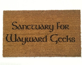 Sanctuary for Wayward Geeks™ Big Bang Theory funny doormat gifts for geeks nerdy gift geeky geek humor nerd humor gifts for him doormatt