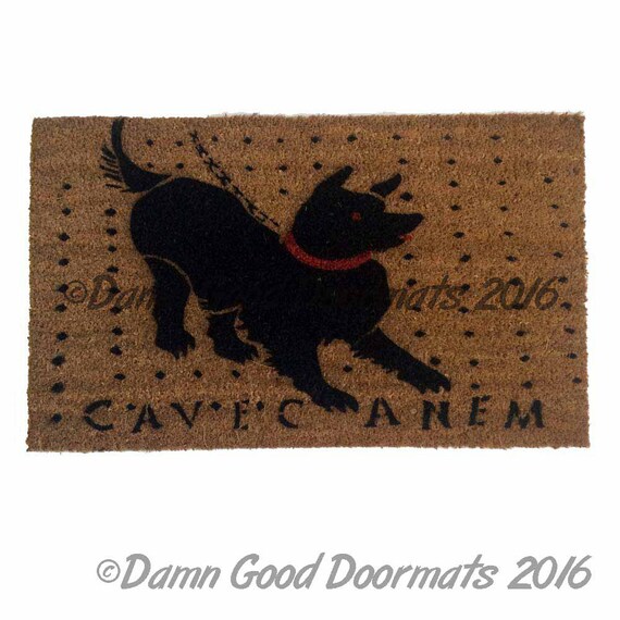 Cave Canem Roman Mosaic Doormat Latin Beware Of The Dog Welcome Funny Door Mat Art History Nerd Pompeii Realtor Closing Gift New House Gift