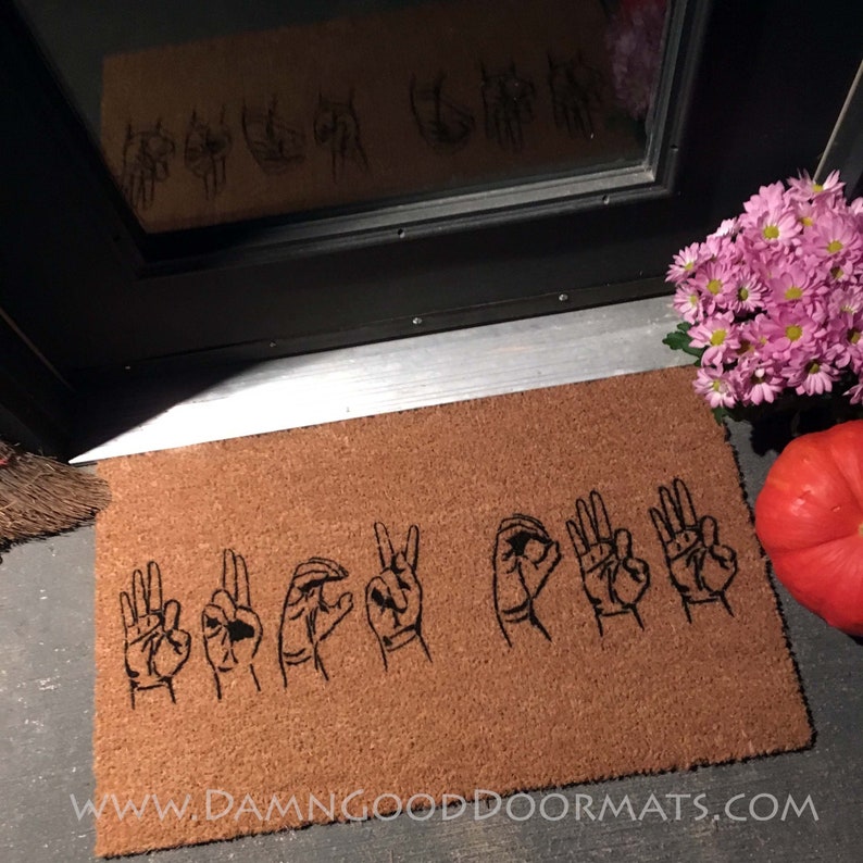 ASL doormat American sign language gift doormat Etsy
