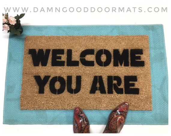 Welcome You Are Funny Door Mat Star Wars Yoda Geek Gift Nerd