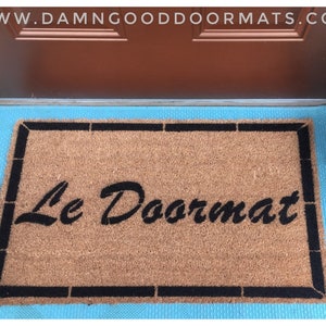 Promotional graphic for an all natural, sustainable, eco-friendly coir doormat made by Damn GoodDoormats