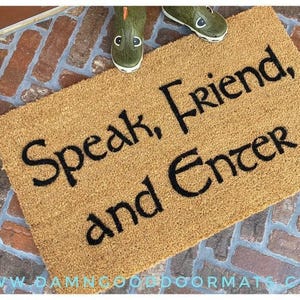 Speak Friend and Enter-deurmat - Funny Lord of the Rings Welcome Mat