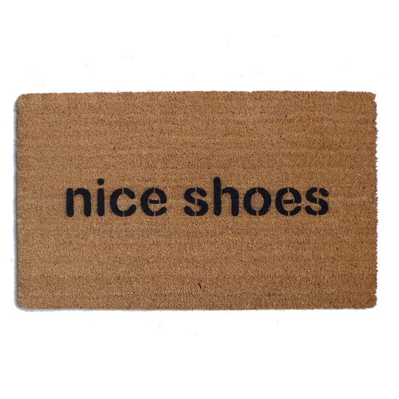 One Line Nice Shoes Sweet Cute Doormat Skinny Doormat Thin Doormat Slim Mat Hand Painted Funny Zen Eco Friendly Doormatt New House Gift