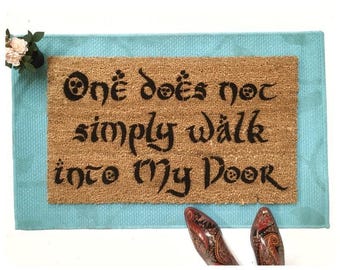 Walk into MY DOOR Mordor Doormat - Funny Tolkien Quote, Geeky Welcome Mat