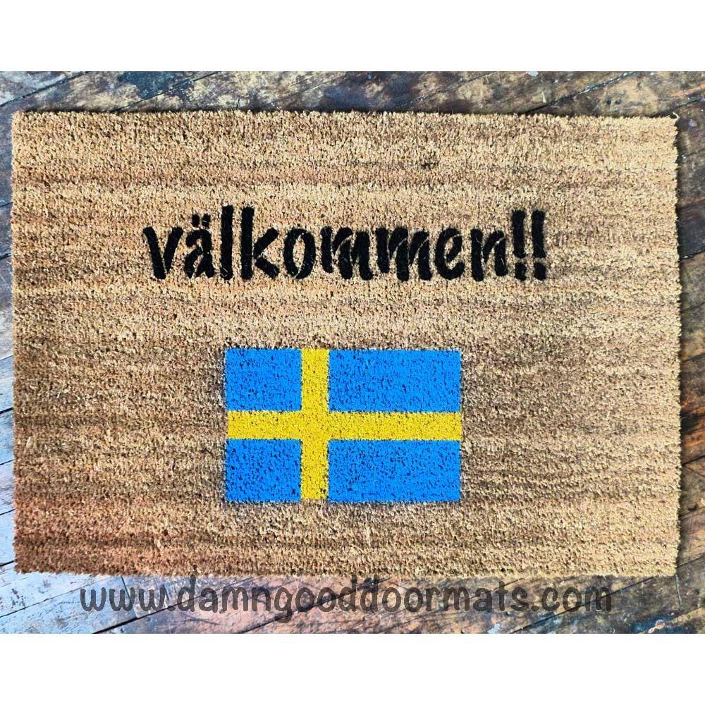 Swedish mat Valkommen Scandinavian style Sweden come Etsy