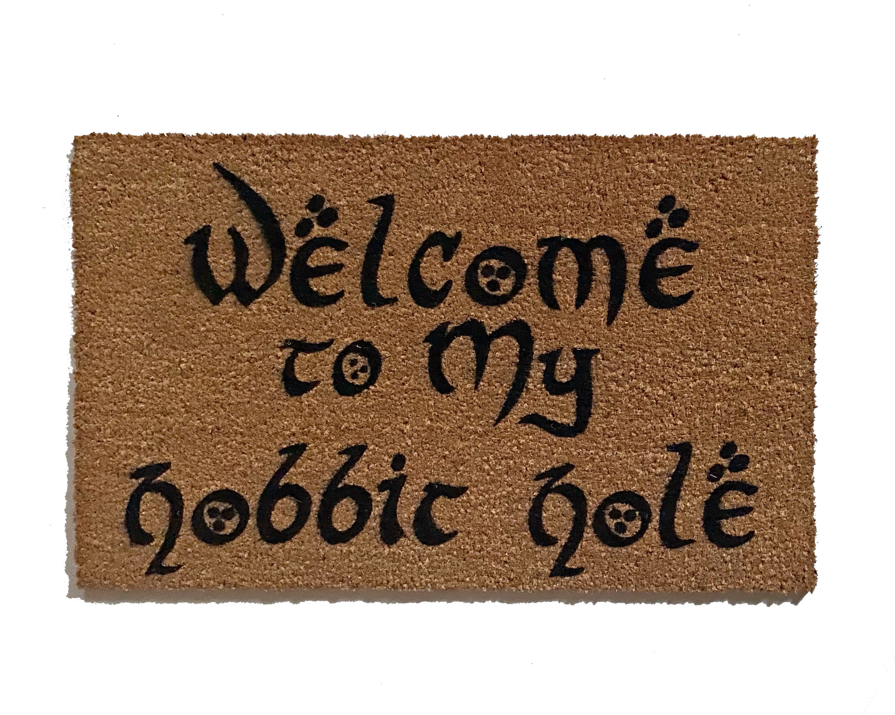 JRR Tolkien quote Welcome to our H@BBIT Hole geek nerd nerdy gifts  doormat eco friendly outdoor doormatt new house gift