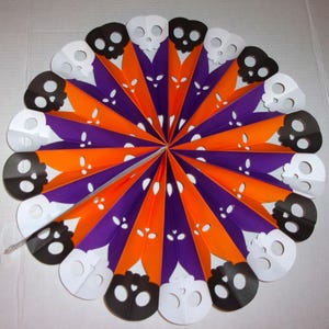 Halloween Paper Hanging Round Fan/3 Assorted Sets/Designs/ Holiday/ Craft Supplies*