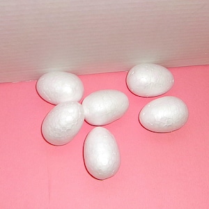 White Small Eggs/ Set of 6/Styrofoam/Craft Supplies*