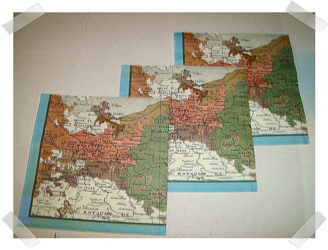 Paper Napkin for Decoupage / Map Theme/ Set of 3*/ Craft Supplies** - Etsy