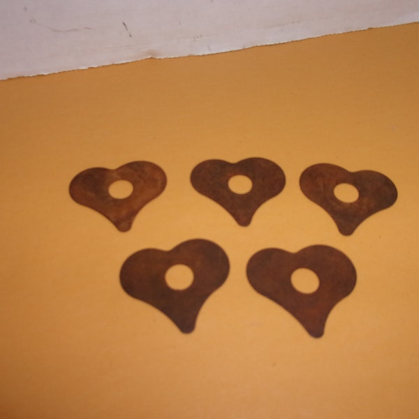 Rusty OR Galvanized Metal Cutout Stars OR Hearts Toppers, small/ Set of 5/Craft Supplies*