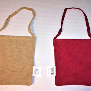 Burlap Tote Bags/ Assorted Sizes to Choose from/ Colors- Red or Beige/ Craft Supplies/ Discontinued Items*