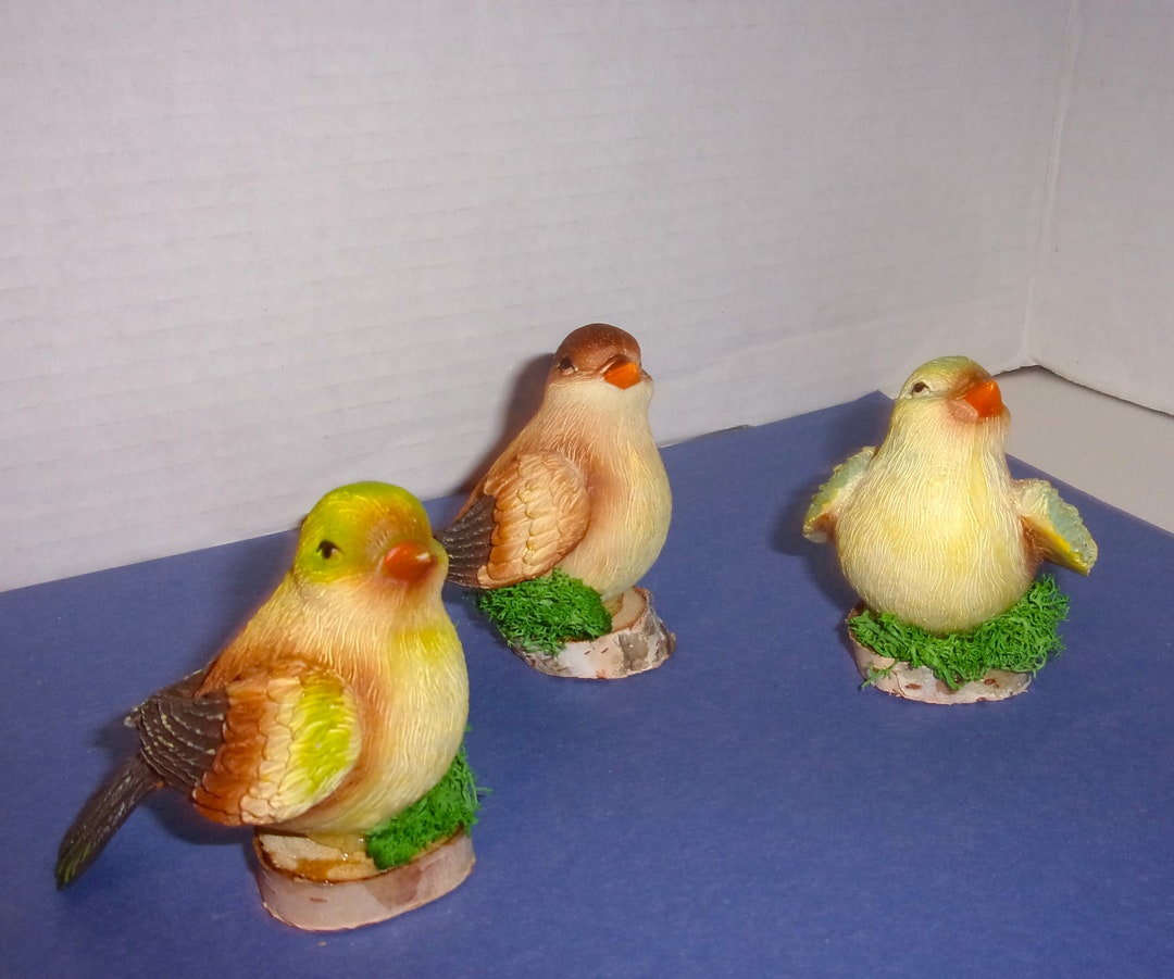 Resin Bird on Wooden Slab/ 3 Choices/ Recycled/ Home Decor/ Supplies Etsy
