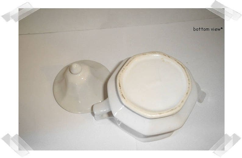 White Ceramic Avon Teapot with Blue Flower Small size Vintage*