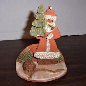 Clay Santa Candle Holder/ Holiday Decor/ Supplies (17A) *