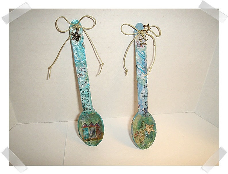 Decoupage Wooden Spoon Magnet DecorationSingle OR Set of 2Handmade**