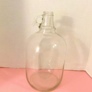 Large Glass Jug with round Handle / Vintage/ Supplies*