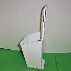 White Tin Wall Pocket/ Aged/ Home Decor / Craft Supplies*