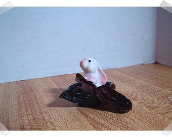 Fairy Garden Resin Bunny with Boat/Minis/Supplies/Free Shipping*