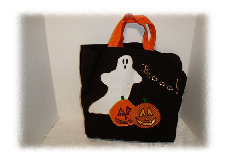 Halloween Canvas Trick or Treat Bag/Handmade/ Last one in stock image 1