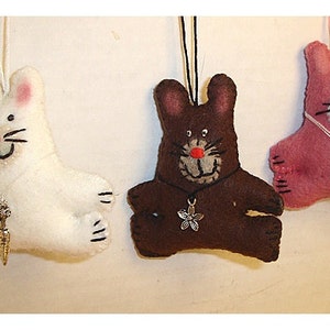 Rabbit Ornament/ Made of Felt/ Handmade/Single OR Set(s)/Already Made*