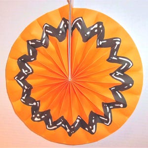 Halloween Paper Hanging Round Fan/ Set of 4//12&quot; wide/ Bone Design/ Craft Supplies*