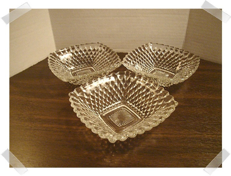 Vintage Square Glass Dish/ Single OR Sets/home Decor Etsy