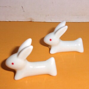 White Ceramic Rabbits/ Set of 2/ Holiday Décor/Supplies*