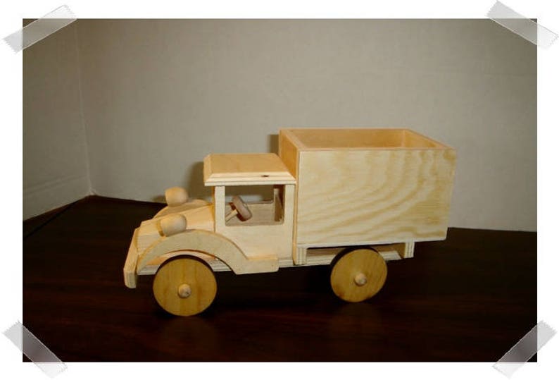 unfinished wood truck