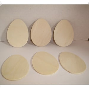 Wooden Easter Eggs Ornaments w/Holes*- Set of 6 /Unfinished/Craft Supplies/ Free Shipping*