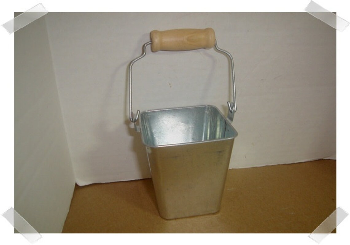 Galvanized Metal Square Bucket w/Handle/ Home Decor/ Craft Etsy