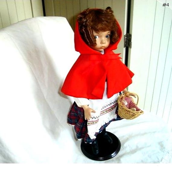 Little Red Riding Hood Porcelain Doll/edwin Knowles- 1988/ W/stand