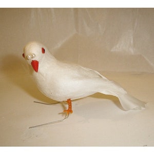 White Dove Bird/ Mushroom/ Single/ 4 1/4"/ Craft Supplies*