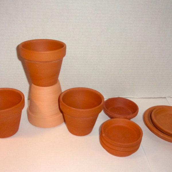 Terra-Cotta Pots/Saucers-Assorted Lot/Craft Supplies*