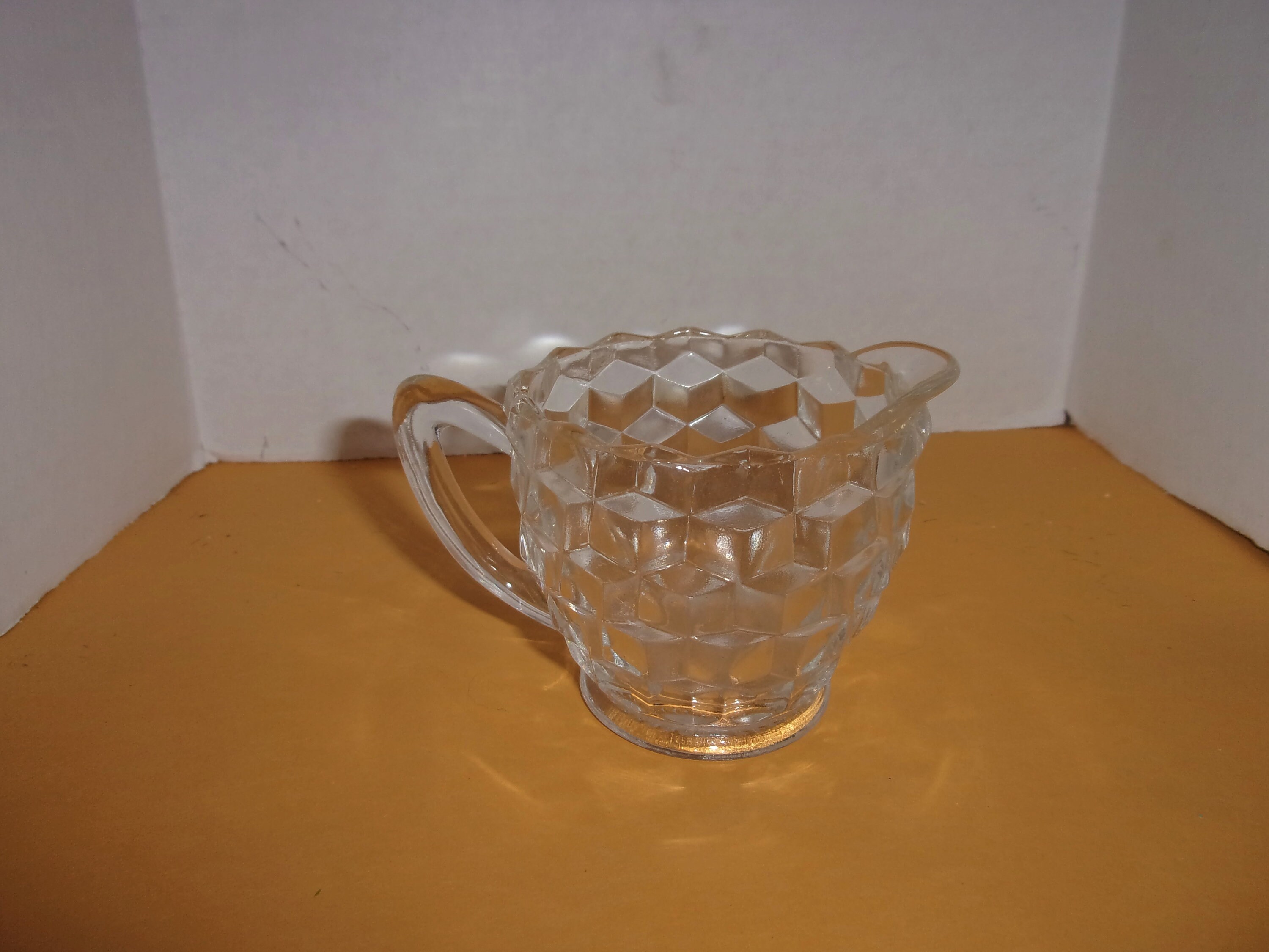 Vintage Clear Pressed Glass Creamer w/Handle/ Home Decor Etsy
