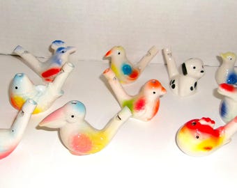 Ceramic Colored Drawing Water Whistle/ Singles/Colors will Vary*/ Home Décor/Supplies*