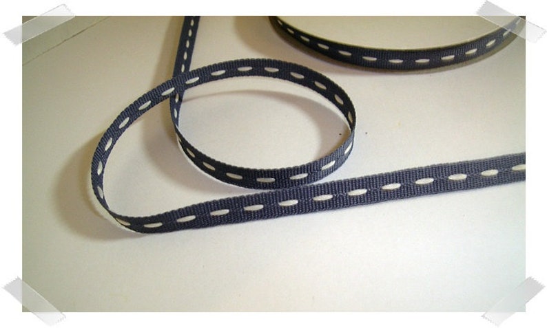 Grosgrain Ribbon Colors Cranberry OR Navy with White StitchingAssorted YardagesCraft Supplies*