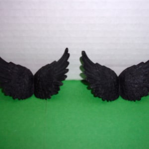 Black Angel Wings 3D /Plastic / Set of 2/ Craft Supplies*
