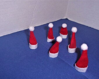Tiny Christmas Hats/ Santa/ Set of 6 