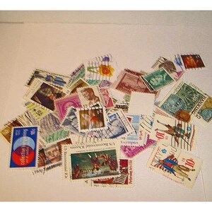 Assorted Lot of Used Postage Stamps/Over 25 pieces/ Craft Supplies/ Free Shipping*