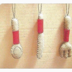 Knife, Fork, Spoon Ornament/Made of Felt/ Single OR Set of 3/ Handmade/MADE to Order**