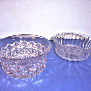 Clear Glass Bowls/Set/2- Sizes Assorted/ Vintage Decor/ Supplies**