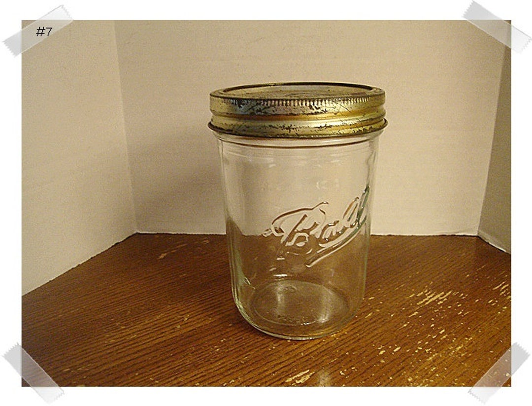 Ball Glass Jelly Jar W/metal Lid/vintage/ Supplies Etsy