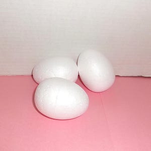 White Large Eggs/ Set of 3/Styrofoam/Craft Supplies*