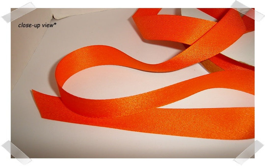 Orange Color Ribbos Bright Orange Color Ribbon/ Polyester/assorted Yardage/ Craft Supplies ...