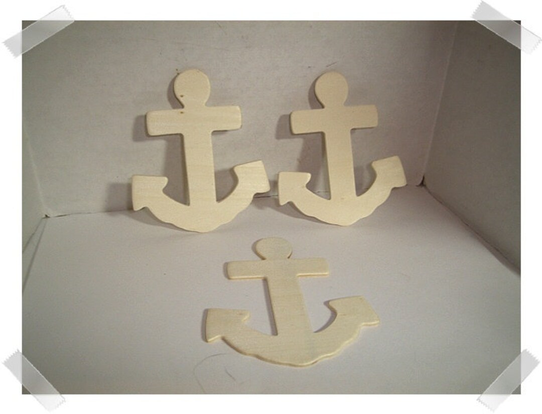 Unfinished Wooden Anchors/ Set of 3/ 4 Tall/ Craft Supplies Etsy
