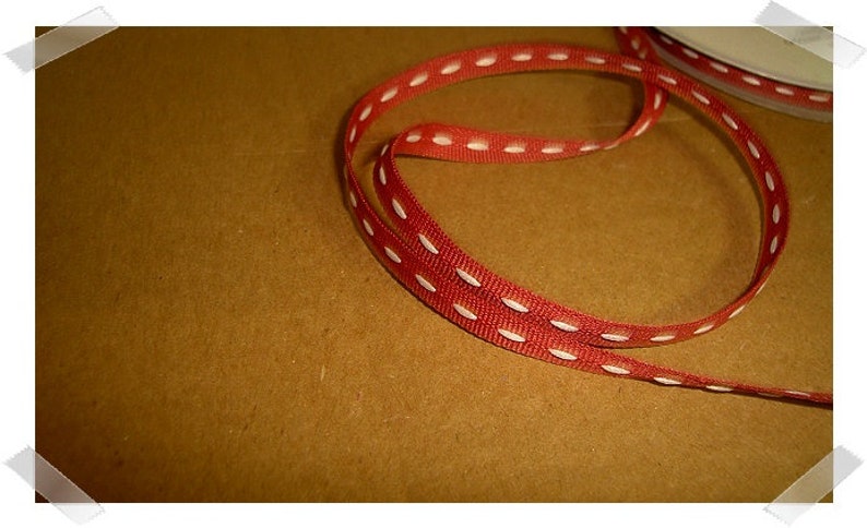 Grosgrain Ribbon Colors Cranberry OR Navy with White StitchingAssorted YardagesCraft Supplies*