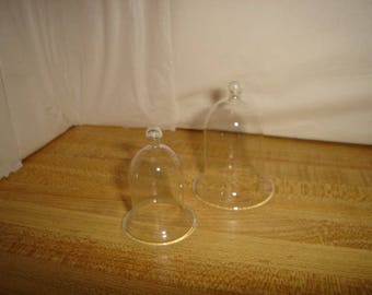 Set/2 Miniature Fairy Garden Glass Cloches/Minis/ Craft Supplies*