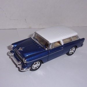 Miniature Blue/White Classic Car Only OR with Tree/Packages/ Holiday Décor / Craft Supplies*
