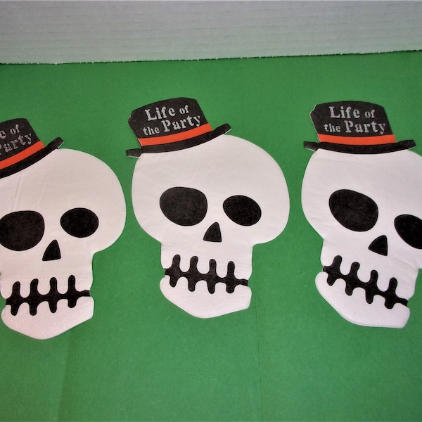 Skull with Top Hat Napkins for Decoupage/ Assorted SETS to Choose from/ Craft Supplies**